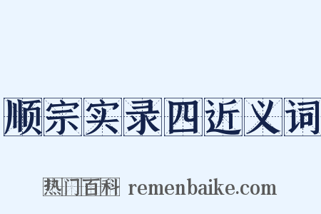 顺宗实录四近义词是什么意思的图片